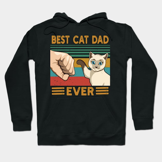 Best Cat Dad Ever Fist Bump Hoodie by Green Splash